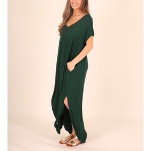 EUC Hunter Green Maxi Dress with Pockets